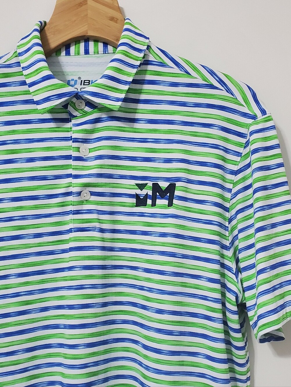 Ibkul UPF50 Striped Polo Shirt Mens Large